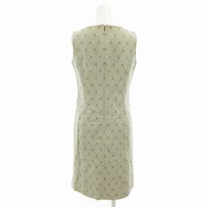 BURBERRY BLUE LABEL ノースリーブ ワンピース ひざ丈 総柄 38 グレー GY14