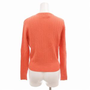 RALPH LAUREN ポロ スポーツ 美品 カーディガン ケーブルニット ホースロゴ刺繍 M サーモンピンク