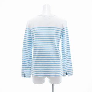 BURBERRY BLUE LABEL Tシャツ カットソー 長袖 ロゴ ボーダー 38 ライトブルー ホワイト