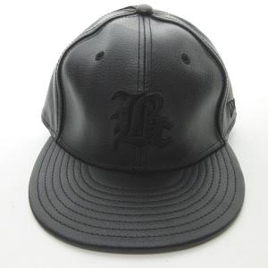 ニューエラ NEW ERA 別注 レザー ベースボールキャップ 帽子 ブラック