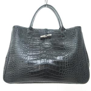 ロゾ クロコダイル型押し トートバッグ ハンドバッグ レザー グリーン 緑