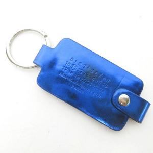 店舗限定 キーリング キーホルダー レザー メタリックブルー 青