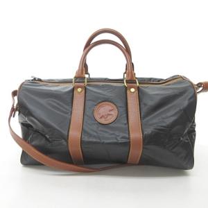 ボストンバッグ ハンドバッグ ショルダーバッグ 2WAY ナイロン レザー ブラック 茶