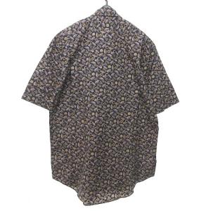 CELINE カジュアルシャツ ロゴ ボタニカル柄 M ネイビー ゴールド