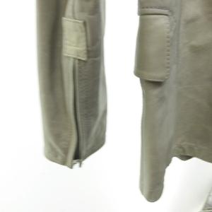 C.P. COMPANY シングル ライダースジャケット レザー 本革 牛革 グレー 46