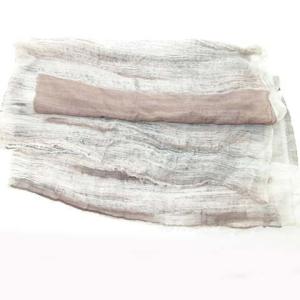 Faliero Sarti 大判 ストール ボーダー コットン ウール シルク 白 グレー 赤茶