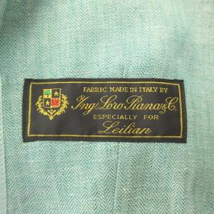 Leilian ロロピアーナ生地 シルク混 ジャケット ブレザー リネン 3B ライトグリーン 17+ XL
