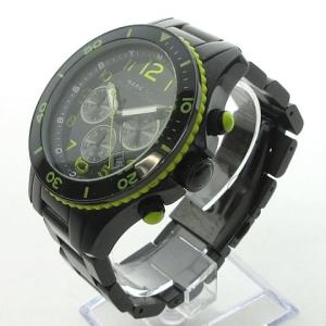 MARC by MARC JACOBS MBM5026 腕時計 クロノグラフ デイト 黒文字盤 ブラック イエロー 電池交換済