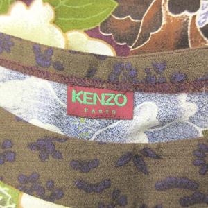 KENZO シルク混 ヴィンテージ オールド セットアップ 花柄 フラワー 派手 スカート マルチカラー 38