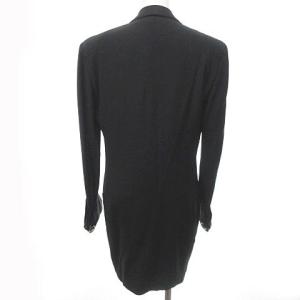 GIANNI VERSACE ヴィンテージ タキシード ジャケット ブレザー ハートボタン ビジュー シルク混 黒 38 