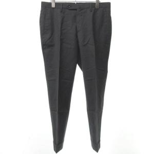 美品 パンツ スラックス SUPER100S ウール スリムフィット センタープレス ダブル 1NT035 グレー 46 約S