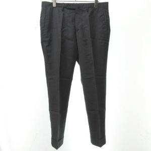 美品 パンツ スラックス SUPER100S スリムフィット センタープレス ダブル 1NT035 グレー 灰 46 約S