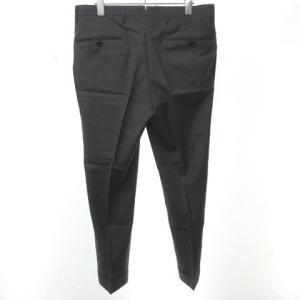 INCOTEX 美品 パンツ スラックス SUPER100S スリムフィット センタープレス ダブル 1NT035 グレー 灰 46 約S