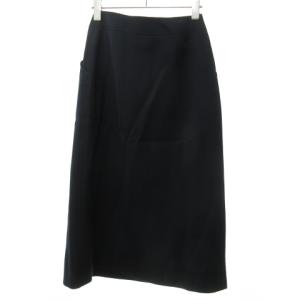 CELINE ヴィンテージ マカダム膝丈ラップスカート ネイビー