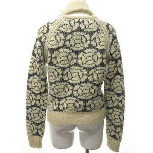 CHANEL 01A マフラー付き ニット セーター カメリア 花柄 ウール キャメル混 生成り