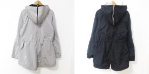 HUNTING WORLD パーカー ジップ リバーシブル ロゴ 刺繍 ナイロン グレー ネイビー 40