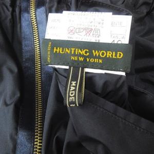 HUNTING WORLD パーカー ジップ リバーシブル ロゴ 刺繍 ナイロン グレー ネイビー 40