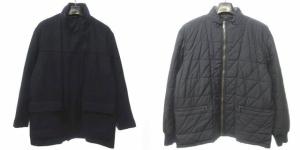 Zegna 3WAY ジャケット コート 中綿 ライナー付き ウール 紺 L