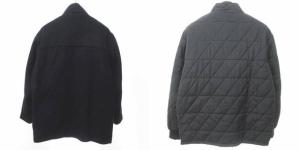 Zegna 3WAY ジャケット コート 中綿 ライナー付き ウール 紺 L