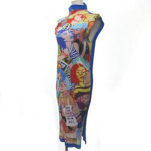 PLEATS PLEASE ISSEY MIYAKE イッセイミヤケ GRAFFITI ART 2001年 ワンピース ノースリーブ プリーツ 
