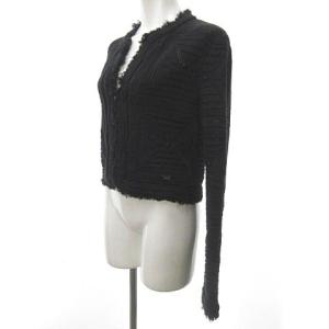 CHANEL 05S カーディガン ニット フリンジ カメリア ココマークブラック