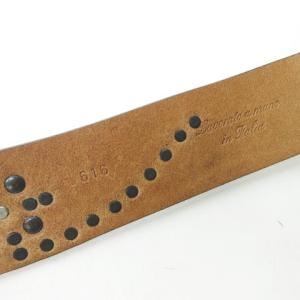 EPOCA UOMO レザー スタッズ ベルト 牛革 イタリア製 ブラウン