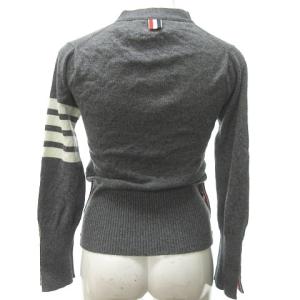 THOM BROWNE 近年モデル カシミヤ クラシック Vネック カーディガン 長袖 グレー 40