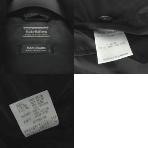 RUDE GALLERY ナイロン ダウン ベスト 前立て付き チンストラップ 牛革使用 ステアハイド 黒 ブラック 3 約M?L