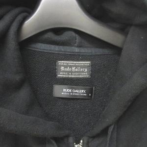 RUDE GALLERY 裏毛 スウェット パーカー ジップアップ ステアハイド付属 黒 ブラック 3 M