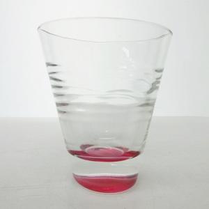 グラス タンブラー ガラスコップ ピンク クリア