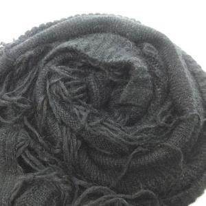 JULIUS マフラー ストール フリンジ ベビーアルパカ混 モヘア混