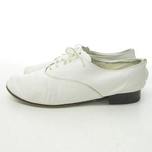 Repetto V377C リシュリュー ジジ レースアップシューズ ジャズシューズ レザー ゴートスキン 山羊革 ビブラムソール 白 ホワイト