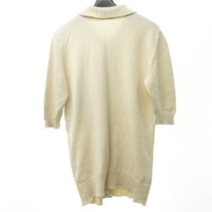 CHANEL ヴィンテージ クローバー柄 金ボタン リブ ニット カーディガン カットソーホワイト