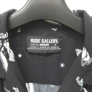 RUDE GALLERY 15SS ALOHA SHIRT -MARIA PRINT アロハシャツ 半袖 マリア プリント 総柄 黒 白 3