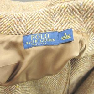 POLO RALPH LAUREN ツイード チェスター コート ロング ヘリンボーンツイル ブラウン 0 XS
