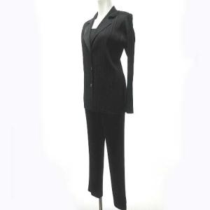 PLEATS PLEASE ISSEY MIYAKE スーツ セットアップ パンツ フェイクレイヤード 4 ブラック