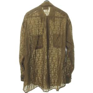 FENDI ヴィンテージ ズッカ シアー シャツ ブラウス 総柄