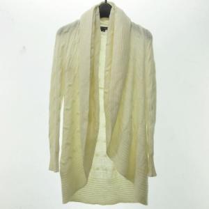 ブラックレーベル ショールカラー カーディガン ケーブルニット 白 ホワイト XS