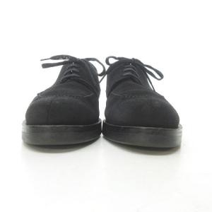 GIORGIO ARMANI 革靴 短靴 シューズ スエード Uチップ 外羽根 黒 ブラック