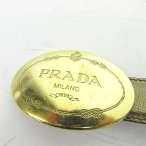 PRADA ロゴバックル ベルト レザー ゴールド