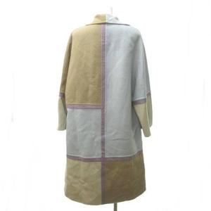 VALENTINO BOUTIQUE モンドリアン調 ロングコート  ダブルフェイス アシンメトリー ペールカラー イタリア製