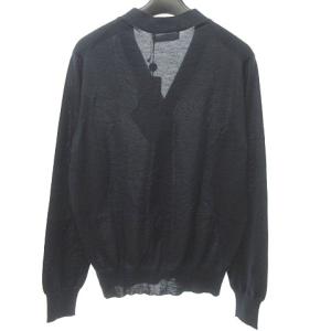 Cruciani CU2034 カシミヤ シルク混 ニットカーディガン ネイビー