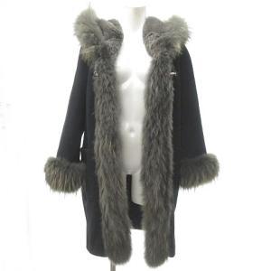 GRACE CONTINENTAL レッキス × ラクーン ファー リバーシブル コート ジャケット 黒 ブラック グレー