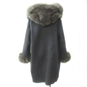 GRACE CONTINENTAL レッキス × ラクーン ファー リバーシブル コート ジャケット 黒 ブラック グレー