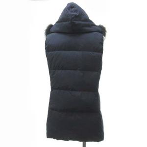 LANVIN SPORT 美品 ダウンベスト ジャケット フード フォックスファー ネイビー 紺 38