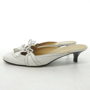 HERMES ウィングチップ サンダル  37 白