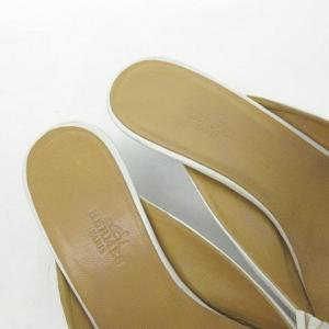 HERMES ウィングチップ サンダル  37 白