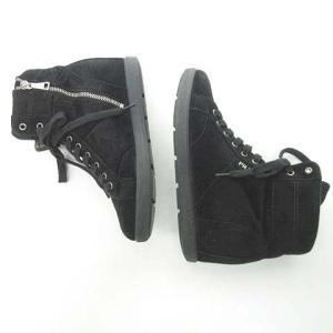 PRADA SPORT ショートブーツ インヒール スニーカー スエード レースアップ ブラック 黒 36 23cm