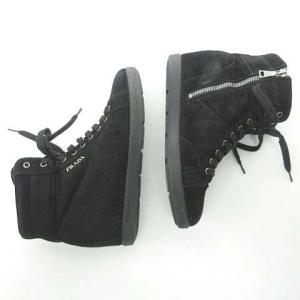 PRADA SPORT ショートブーツ インヒール スニーカー スエード レースアップ ブラック 黒 36 23cm