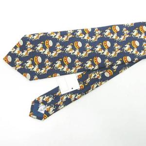 GIVENCHY GENTLEMAN 総柄 ネクタイ レギュラータイ ダービータイ シルク イタリア製 白馬柄 紺 ネイビー 1014